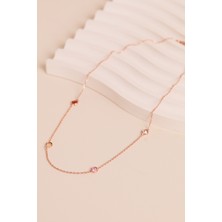 Elika Silver 925 Ayar Gümüş Renkli Zirkon Taşlı Kolye