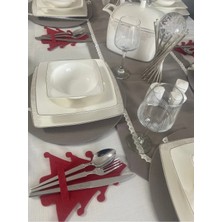 Parıltı Derneği - 6'lı Dekoratif Yılbaşı Ağaçlı Kaşıklık Servis Sunumluk