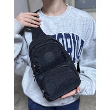 Unisex Krinkıl Su Geçirmez Modern Body Bag Çapraz Omuz Çantası 3300 Siyah