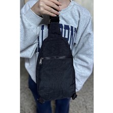 Unisex Krinkıl Su Geçirmez Modern Body Bag Çapraz Omuz Çantası 3300 Siyah