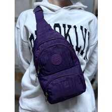 Unisex Krinkıl Su Geçirmez Modern Body Bag Çapraz Omuz Çantası 3300 Mor