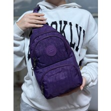 Unisex Krinkıl Su Geçirmez Modern Body Bag Çapraz Omuz Çantası 3300 Mor