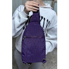 Unisex Krinkıl Su Geçirmez Modern Body Bag Çapraz Omuz Çantası 3300 Mor