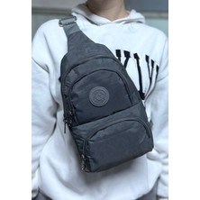 Unisex Krinkıl Su Geçirmez Modern Body Bag Çapraz Omuz Çantası 3300 Gri