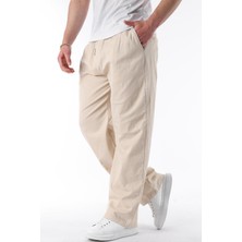 Bej Bol Paça Beli Bağlamalı Erkek Pantolon E7403