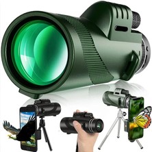 Güçlü 80X100 Hd Monoküler 50000M Teleskop Uzun Menzilli Zoom Tripod Telefon Klipsi Açık Hava Avcılık Kamp Turizmi Için (Yurt Dışından)