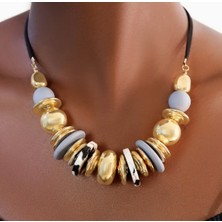 Bohem Tarz Abartılı Boncuklardan Yapılmış Kolye