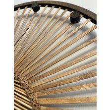 Cut Kraft 40  cm  El Yapımı Doğal Bambu Rattan Hazeran Dekoratif Duvar Saati