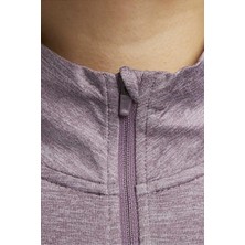 Nike Dri-Fit Runnig Element Half Zip Long Kadın Lila Çeyrek Fermuar Antreman Üstü