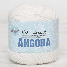 La Mia Angora 50GR Beyaz El Örgü İpi- L001 - 33804