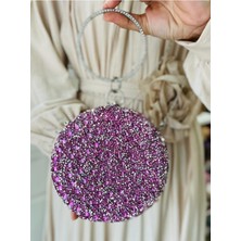 Çanta Trend Düğün Nikah Nişan ve Özel Günlerin Vazgeçilmezi Kristal Taş Detaylı Oval Zincir Askılı Abiye Çanta