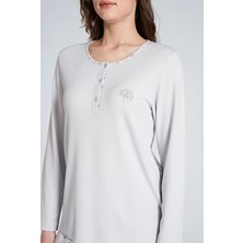 Kadın Uzun Kol  Büyük Beden Pijama Takımı