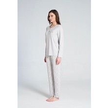 Kadın Uzun Kol  Büyük Beden Pijama Takımı