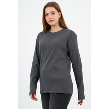 Alexander Gardi Bisiklet Yaka Likralı Uzun Kollu Kaşkorse Sweatshirt (WK25588)