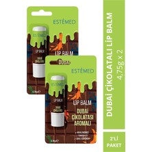 Estemed Dubai Çikolatası Aromalı Lip Balm 2\'li Paket 4,75G x 2