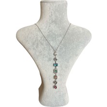 Asteria Jewelry Renkli Taşlı Tasarım Çakra Y Model Kolye