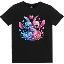 EZ Design Stitch And Angel Tasarım Baskılı Çocuk Tişört