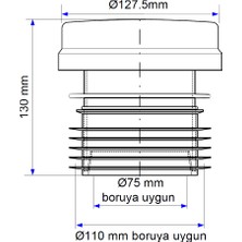 McAlpine Junior Maxi HC47-30 DN70lik DN100lük atık pis su otomatik hava alma valfi havalık şapkası cihazı - banyoda tuvalette yer süzgeci sifon gider ve duş kötü lağım ve kanalizasyon kokusu önleyici