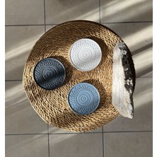 Vıvasto Dekoratif Beton Bardak Altlığı 3'lü Set Arduvaz Mavı - Antrasıt (%100 Taş Tozu)