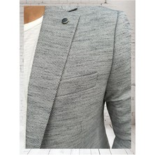 Vad Açık Gri Dokulu Erkek Blazer Spor Ceket 1412