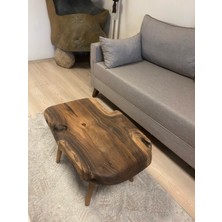 Kastawoods 2180022 Ceviz El Yapımı Kütük Orta Sehpa 71 x 46, Yükseklik:46