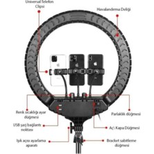 Megalüx Dökümayaklı Profesyonel Kuaför Makyajçekimleri 18ınç 460 LED Kumandalı Ring Lıght