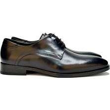 Trust Shoes Bağcıklı Klasik Siyah Deri Ayakkabı