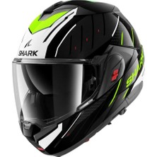 Shark Oxo Rydger Siyah Beyaz Sarı Çene Açılır Kask