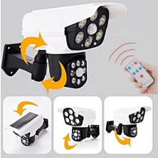 Gaman 2in1 Güneş Enerjili Solar Bahçe Aydınlatmas 3 Mod Kumandalı Sensörlü Lamba 77LED 2 Kamera Görünümlü