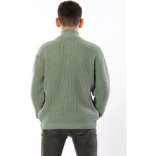 Kurgan Tekstil Erkek Çocuk Fermuarlı Boğazlı Yaka Triko Kazak
