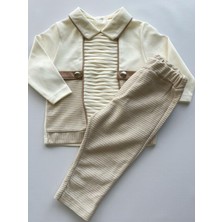 Mymio Fukukumbaby Erkek Pliseli 2li Takım Kahverengi