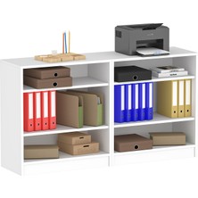 Dekorex DSD204-C-BEYAZ 4 Kapaklı Camlı Dosya Dolabı