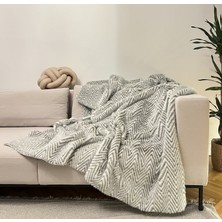 Peluş Örtü Kaymaz Koltuk Örtüsü Çizgi Desenli Koltuk Örtüsü 150 x 100 cm