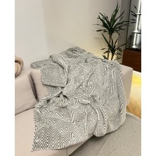Peluş Örtü Kaymaz Koltuk Örtüsü Çizgi Desenli Koltuk Örtüsü 150 x 100 cm