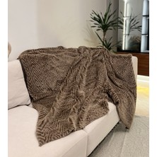 Peluş Örtü Kaymaz Koltuk Örtüsü Çizgi Desenli Koltuk Örtüsü 150 x 100 cm