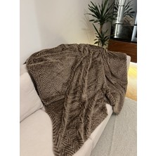 Peluş Örtü Kaymaz Koltuk Örtüsü Çizgi Desenli Koltuk Örtüsü 150 x 100 cm