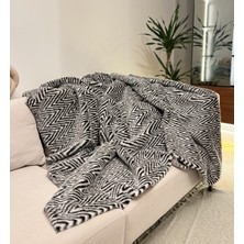 Peluş Örtü Kaymaz Koltuk Örtüsü Çizgi Desenli Koltuk Örtüsü 150 x 100 cm