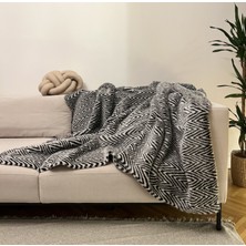 Peluş Örtü Kaymaz Koltuk Örtüsü Çizgi Desenli Koltuk Örtüsü 150 x 100 cm