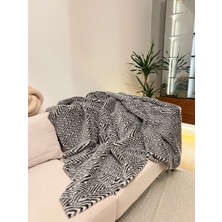 Peluş Örtü Kaymaz Koltuk Örtüsü Çizgi Desenli Koltuk Örtüsü 150 x 100 cm
