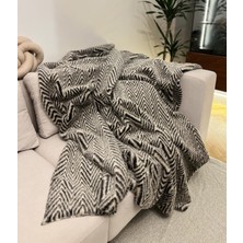 Peluş Örtü Kaymaz Koltuk Örtüsü Çizgi Desenli Koltuk Örtüsü 200 x 75 cm