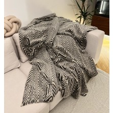 Peluş Örtü Kaymaz Koltuk Örtüsü Çizgi Desenli Koltuk Örtüsü 200 x 75 cm