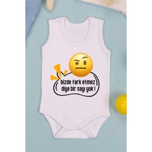 %100 Pamuk Fark Etmez Baskılı Omuz Çıt Çıt Zıbın