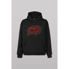 Unisex Sweatshirt Daft Punk Logo Homework Albüm Müzik Siyah Sweat Kapüşonlu Hoodie