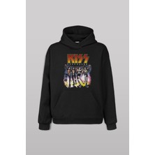 Unisex Sweatshirt Kiss The Destroyer Rock Music Album Siyah Baskılı Sweat Kapüşonlu Hoodie
