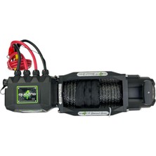 Quatro 12V 13500 Lb Siyah Sentetik Halatlı Off-Road 4x4 Vinç (Siyah Halatlı)