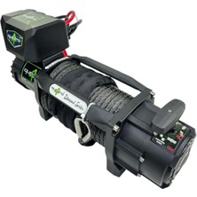 Quatro 12V 13500 Lb Siyah Sentetik Halatlı Off-Road 4x4 Vinç (Siyah Halatlı)