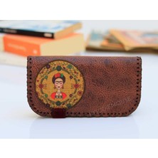 Hoodie Mouse Frida Figürlü Büyük Cüzdan Etnik Bohem Retro Vintage Style - KAHVERENGİ