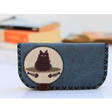 Hoodie Mouse Karamık Figürlü Büyük Cüzdan Etnik Bohem Retro Vintage Style  - PETROL