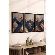 Artavessa 3 Parça Siyah Çerçeve Görünümlü Mdf Poster Tablo Seti - Set 26