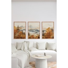 Artavessa Gerçek Ahşap Çerçeveli 3 Parça 3D Poster Tablo Seti - ERSY3SET4